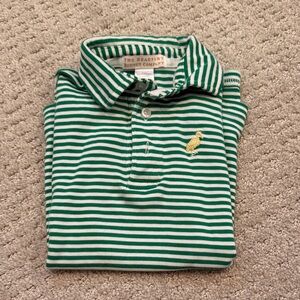 The Beaufort Bonnet Company Green Striped boys Polo Shirt, size 4T